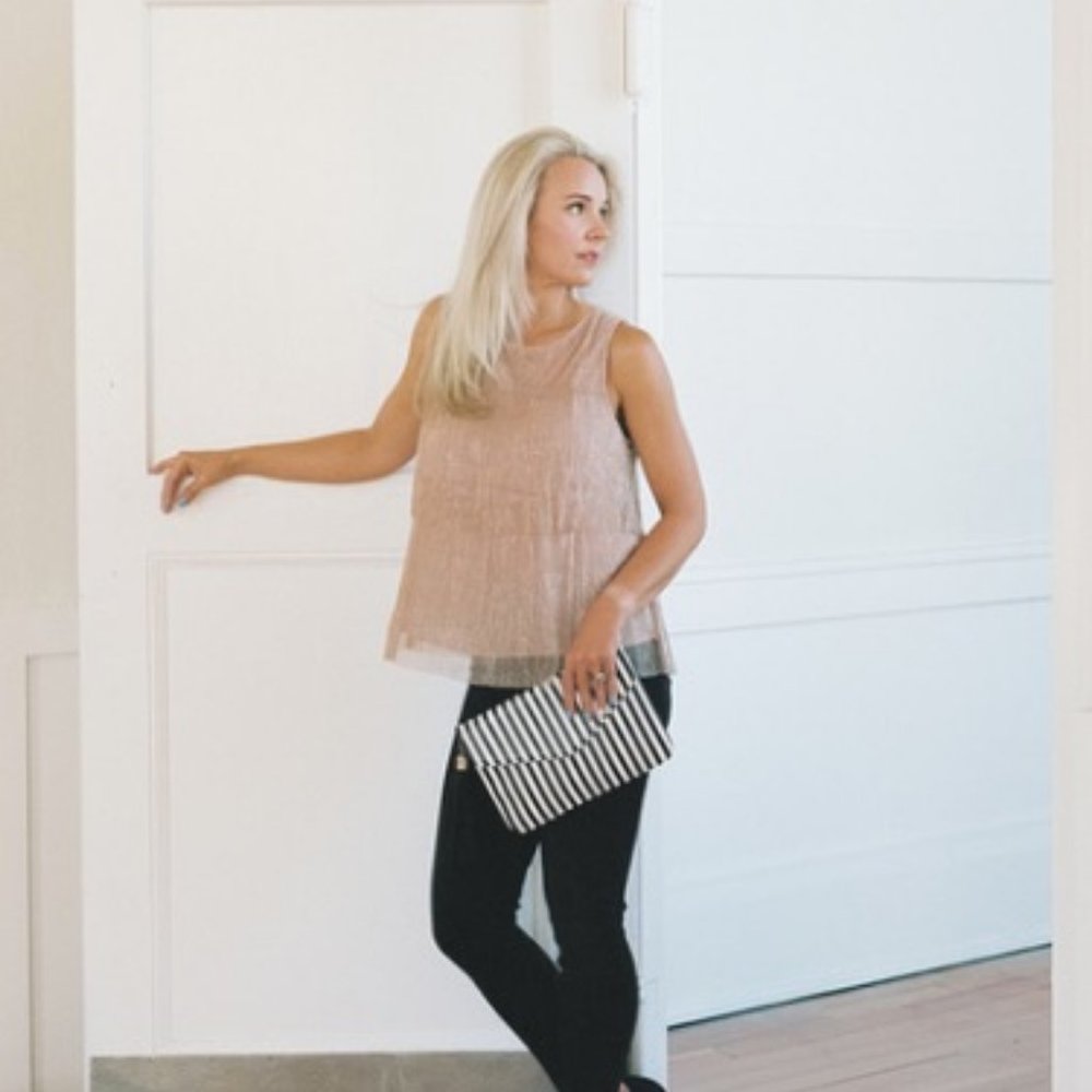 Rose Gold Metallic Tiered Top